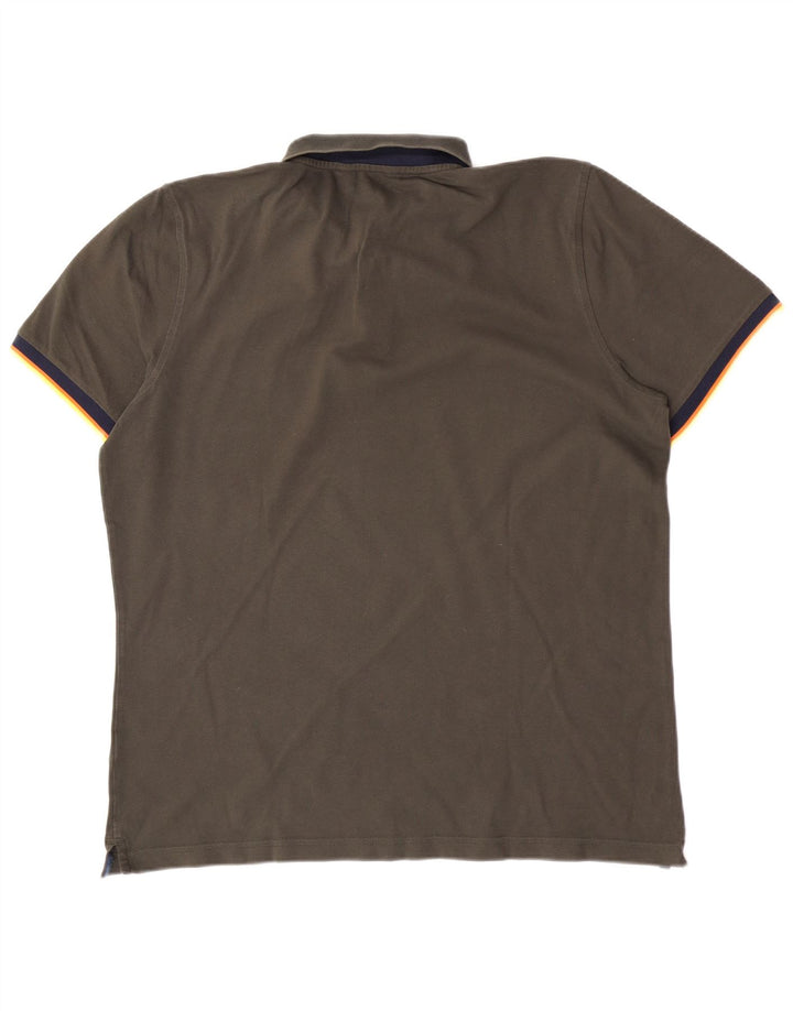 Camisa polo masculina K-Way XL cáqui colorblock