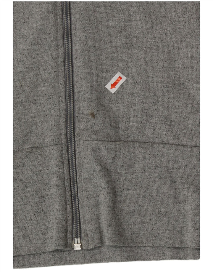 Adidas Womens Crop Tracksuit Top Jacket UK 12 Médio Cinza Algodão