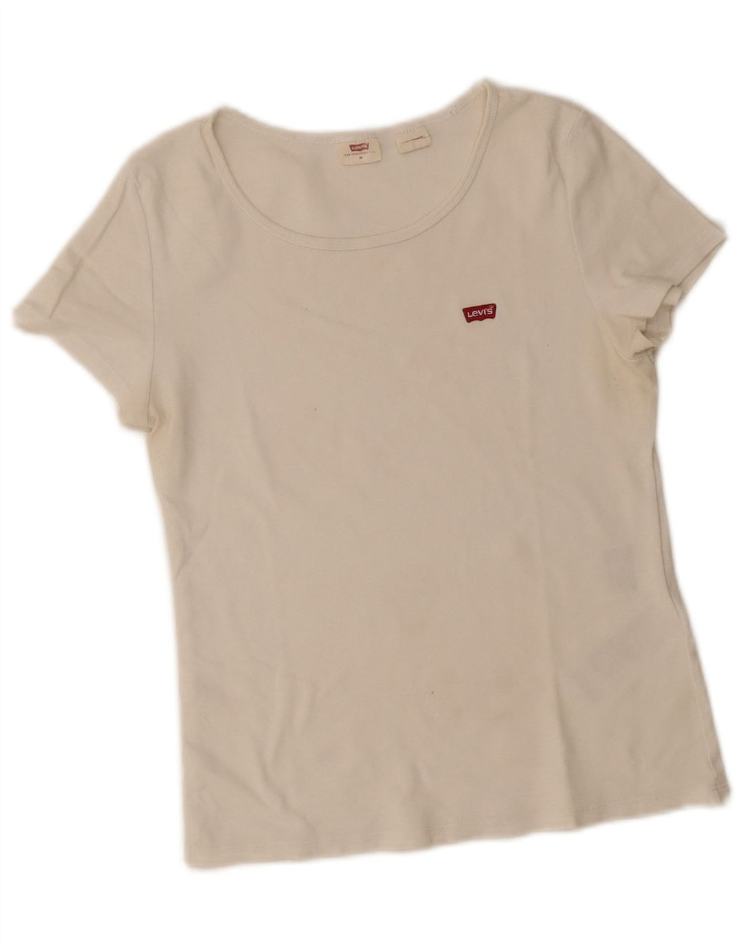 Camiseta feminina Levi's UK 12 algodão branco médio