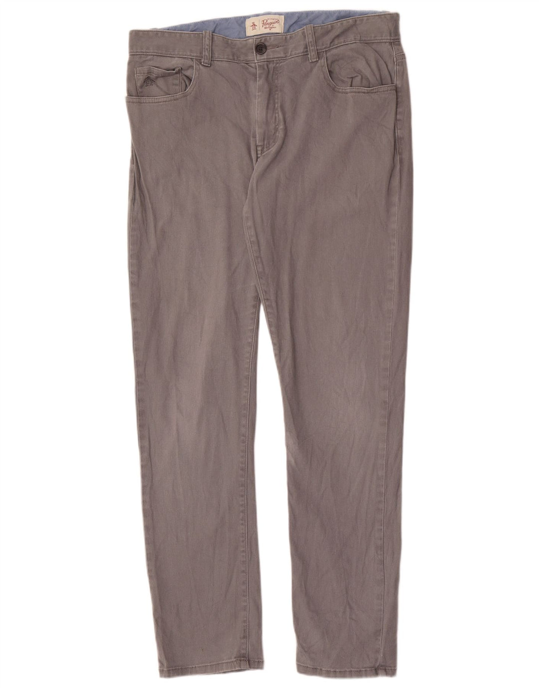 Calça casual slim masculina Penguin W33 L32 cinza