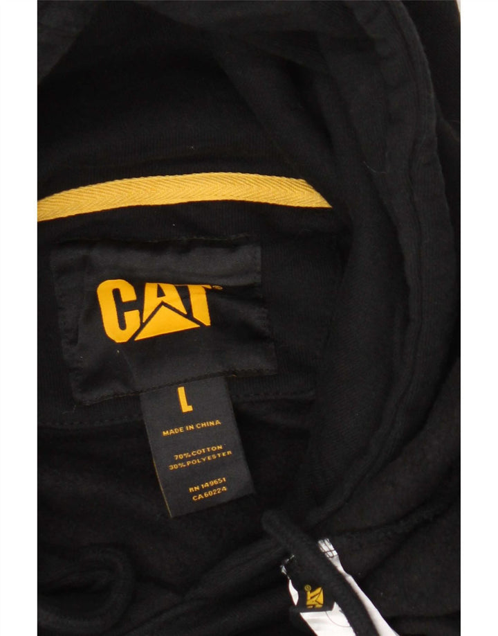 Jumper com capuz gráfico masculino CAT grande algodão preto