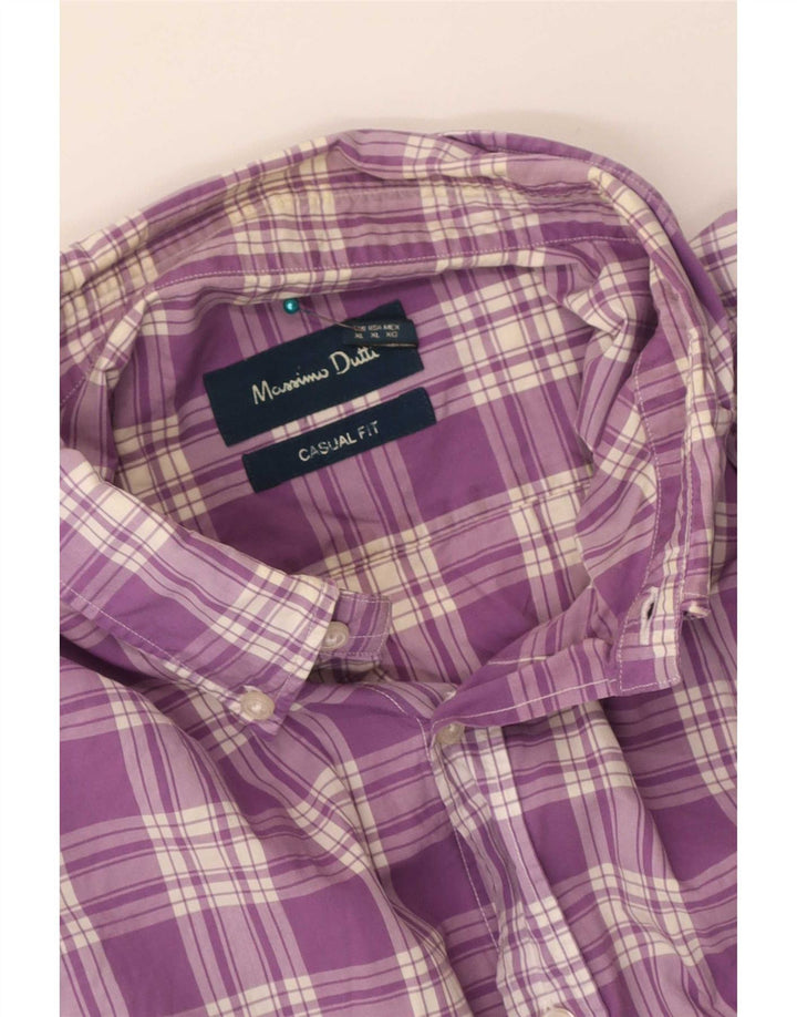 Camisa masculina casual Massimo Dutti XL xadrez roxo
