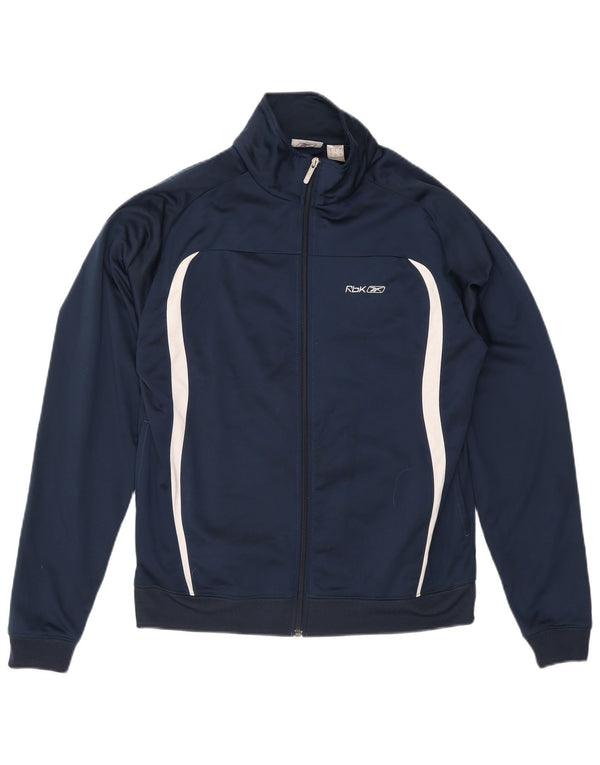 Reebok Mens Tracksuit Top Jacket Médio Azul Marinho Colorblock Poliéster