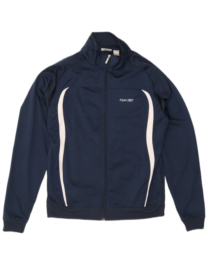 Reebok Mens Tracksuit Top Jacket Médio Azul Marinho Colorblock Poliéster