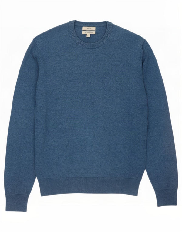 Suéter masculino Marks & Spencer com gola redonda XL algodão azul