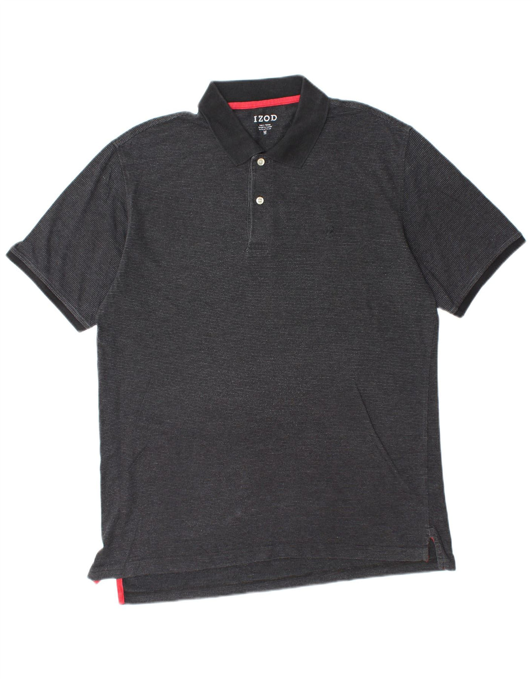 Camisa polo masculina IZOD de algodão preto médio