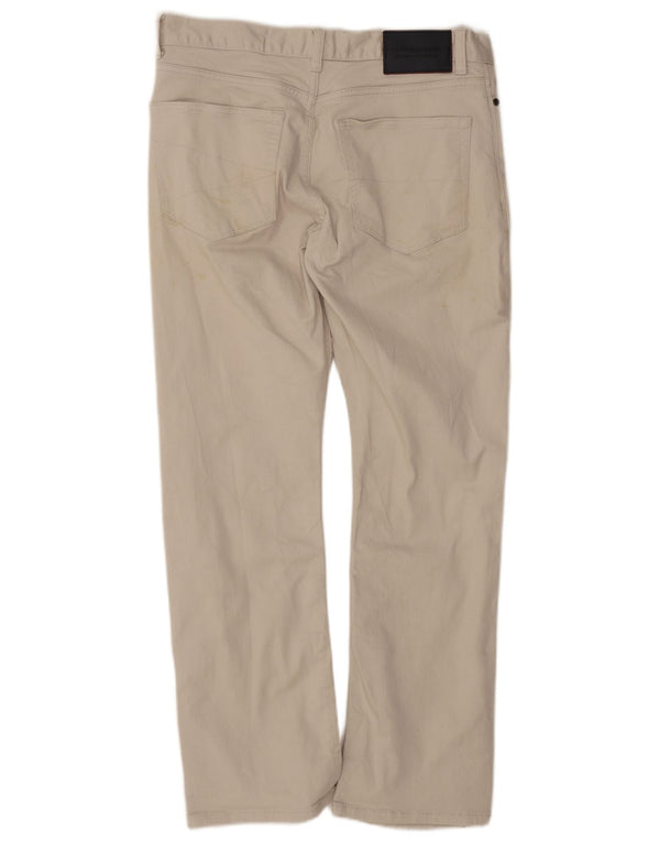 Calça casual masculina Marks & Spencer Bootcut W32 L29 algodão bege