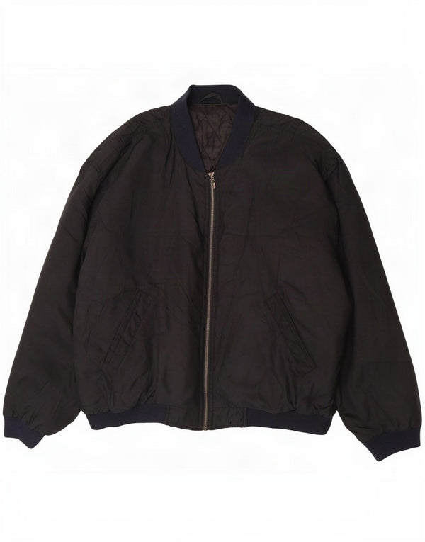 Jaqueta bomber Marks & Spencer masculina St. Michael Reino Unido 42 XL preto poliéster
