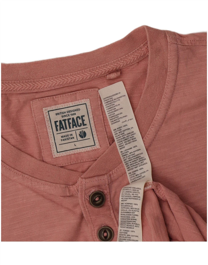 Camiseta masculina Fat Face Top grande algodão rosa