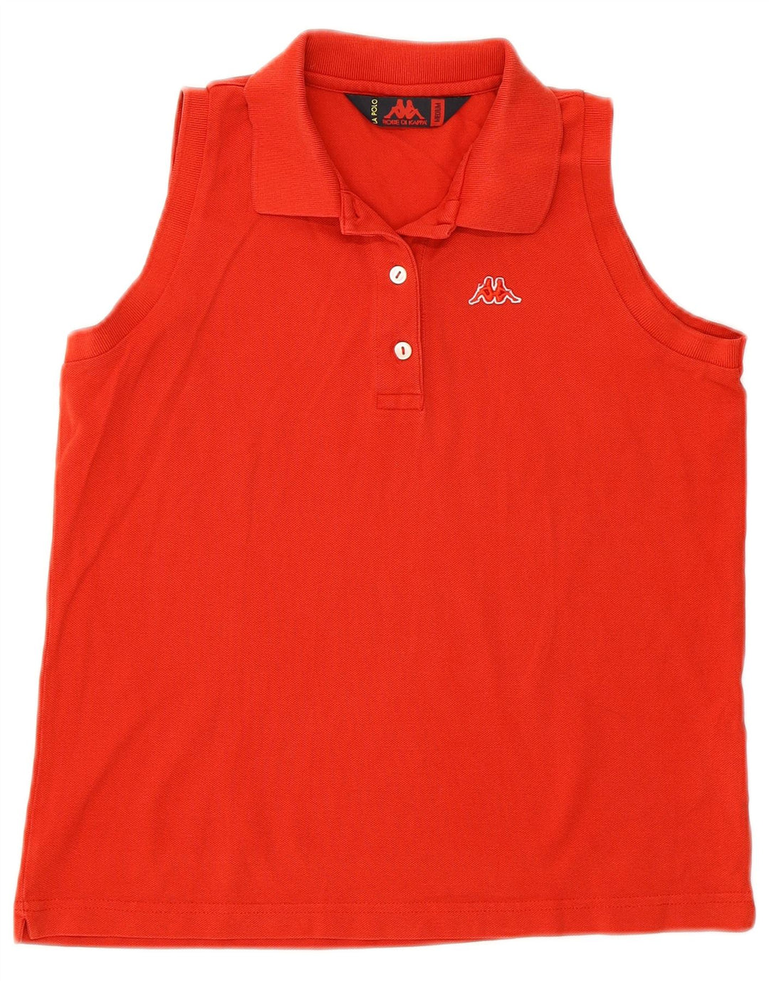 Camisa polo feminina sem mangas KAPPA UK 14 médio algodão vermelho