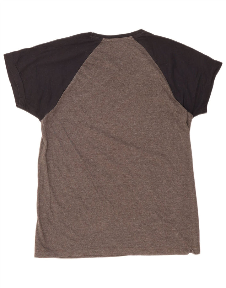 Camiseta masculina FRENCH CONNECTION Top grande cinza colorblock algodão