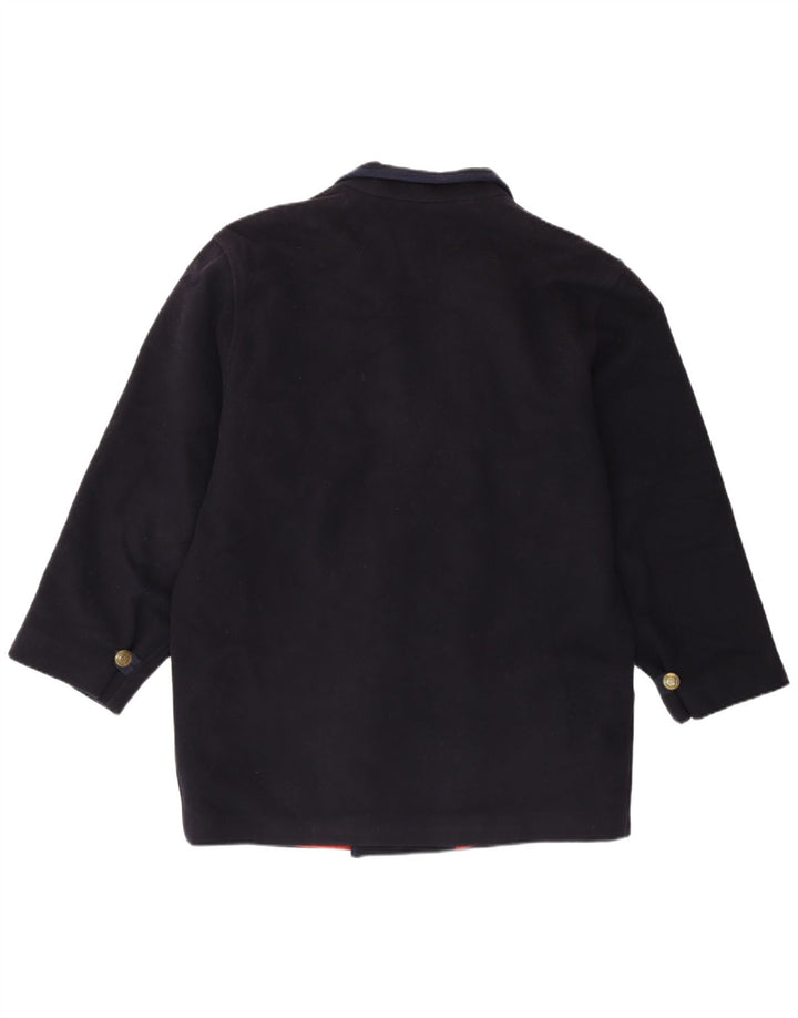 Casaco masculino vintage regular fit duplo breasted IT 46 pequeno lã azul marinho