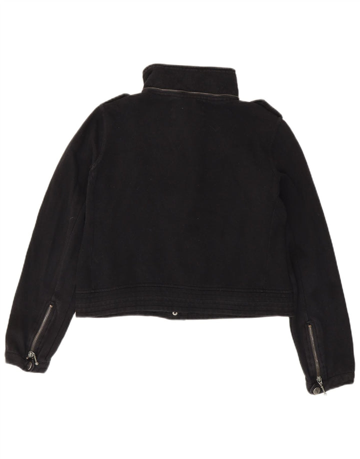 Jaqueta bomber militar Hurley feminina UK 14 algodão preto médio