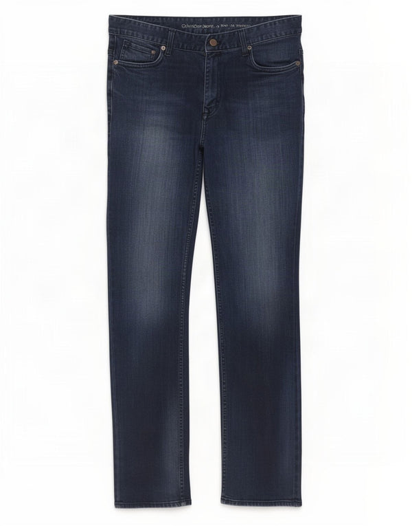 Calça jeans reta masculina Calvin Klein W34 L32 algodão azul marinho