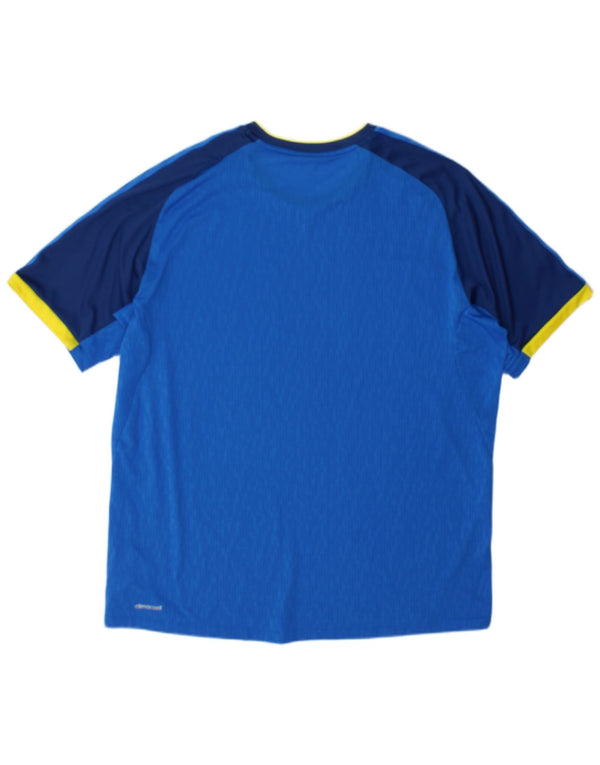Adidas Masculino Climacool Camiseta Top XL Azul Colorblock Poliéster
