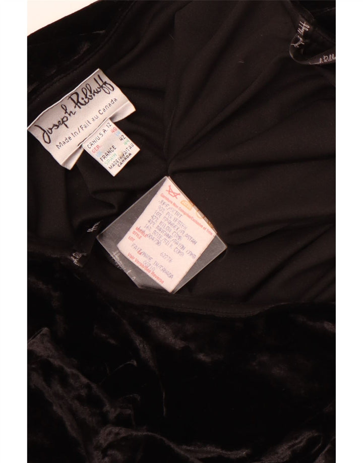 JOSEPH RIBKOFF Saia feminina de veludo trompete Reino Unido 14 grande W30 poliéster preto
