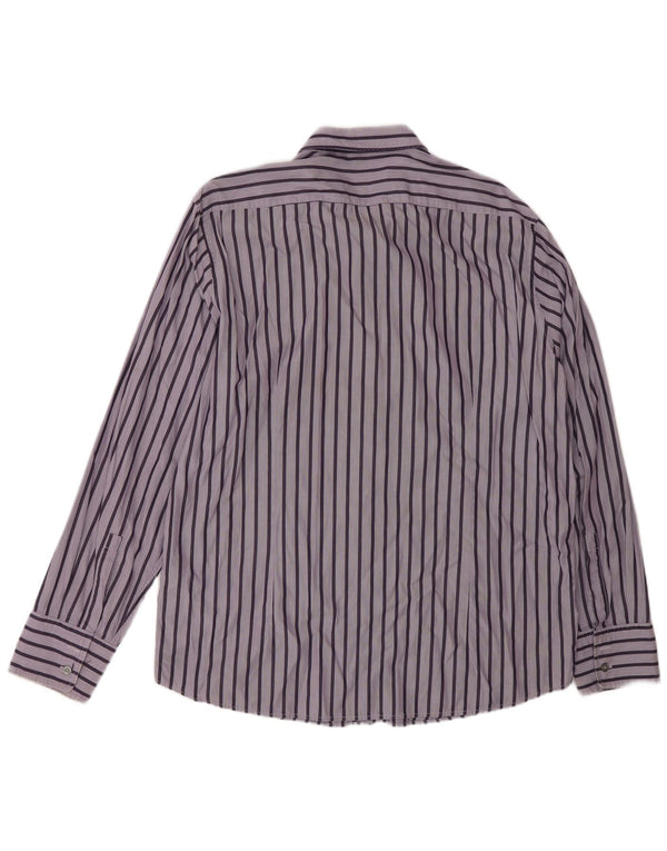 Camisa masculina Hugo Boss Regular Fit XL listrada roxa