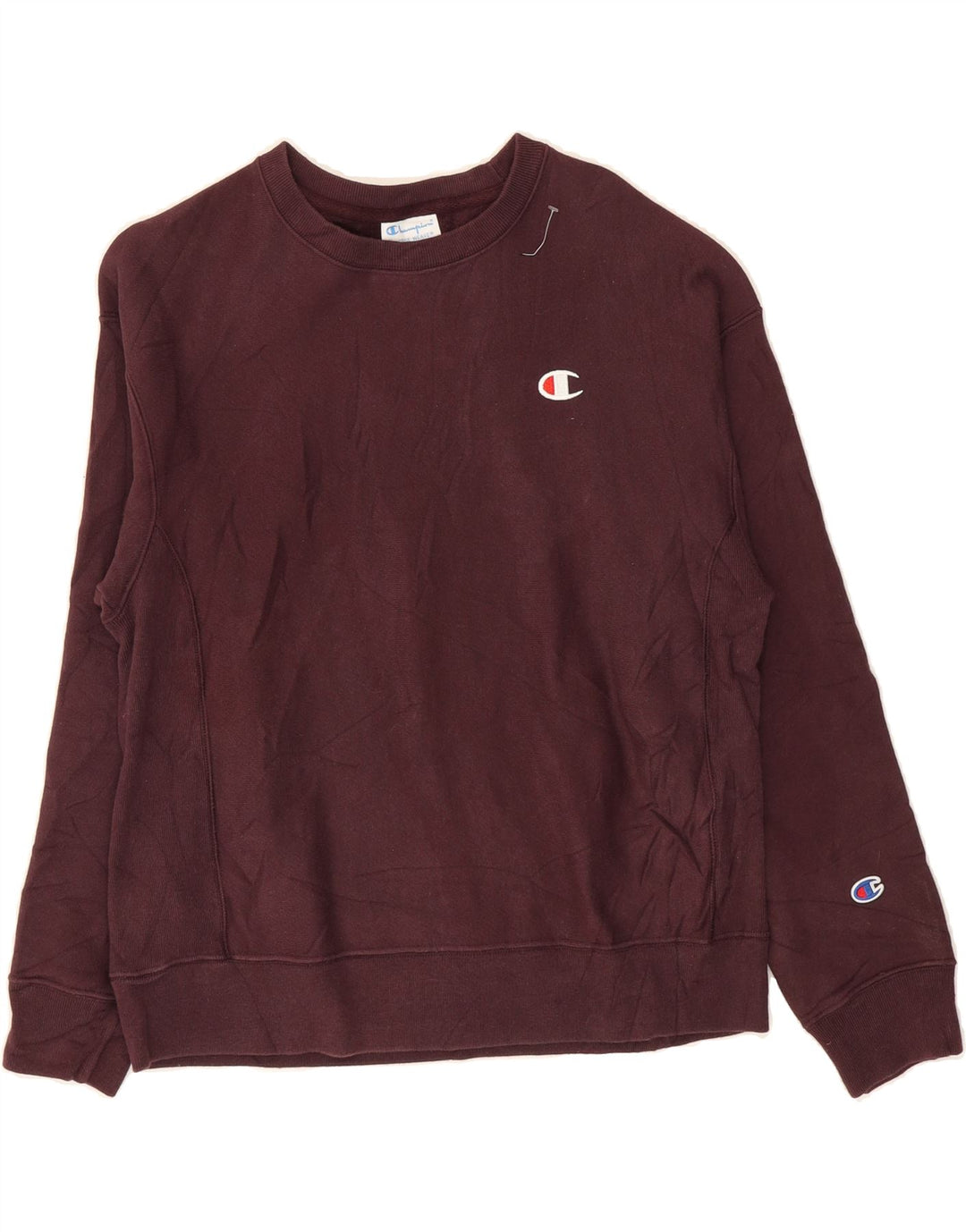 CHAMPION Womens Sweatshirt Jumper UK 14 Medium Burgundy Cotton Vintage Champion and Second-Hand Champion from Messina Hembry 