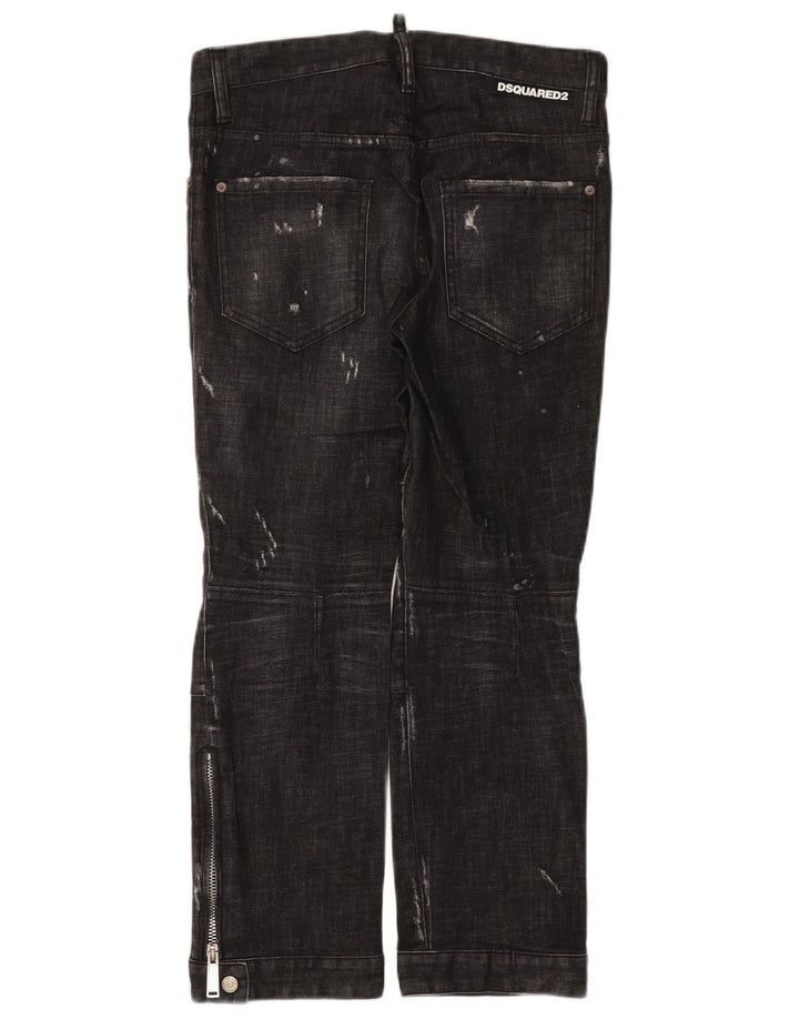Dsquared2 Jeans reto feminino IT 44 médio W30 L26 algodão preto