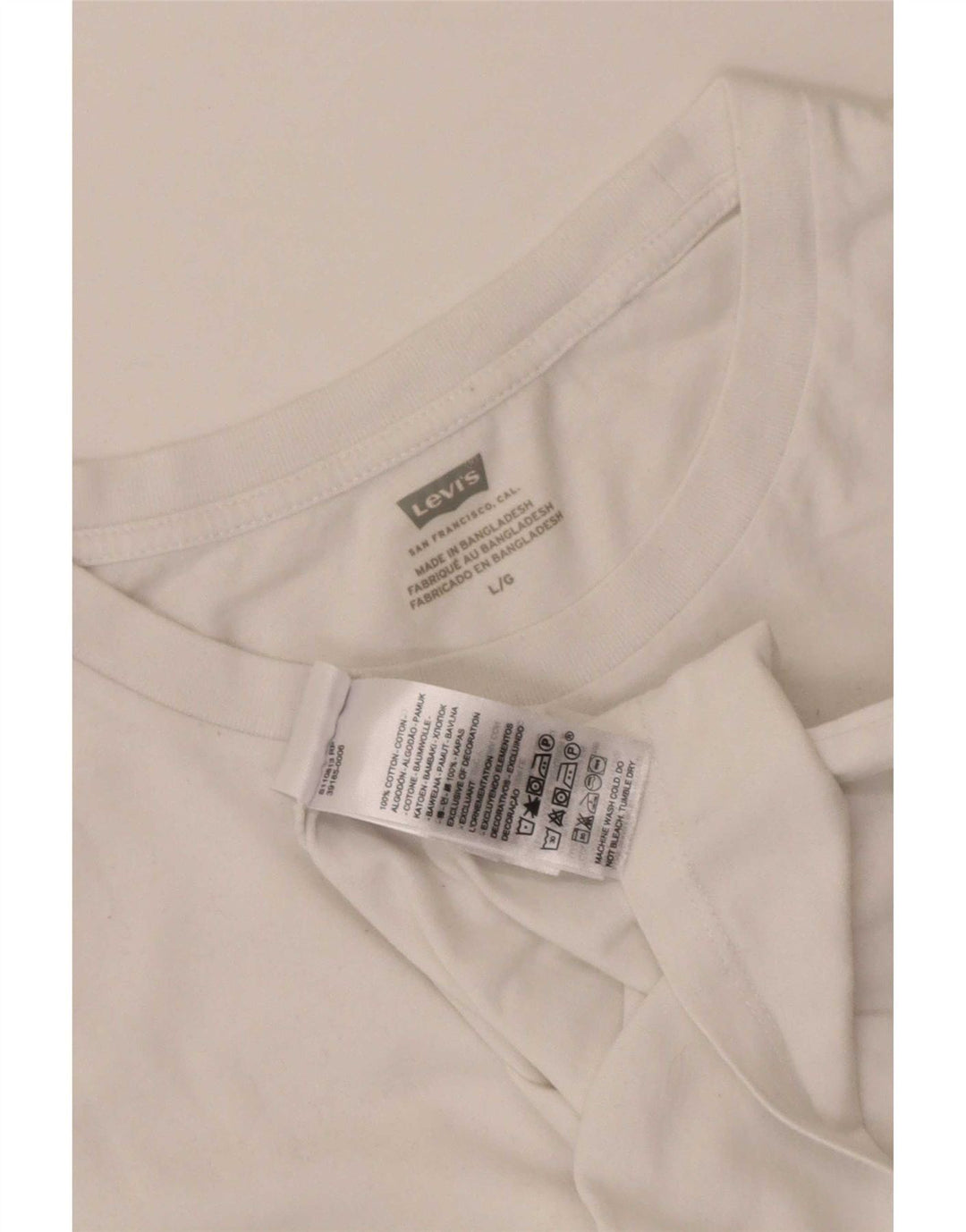 Camiseta feminina Levi's UK 16 grande algodão branco