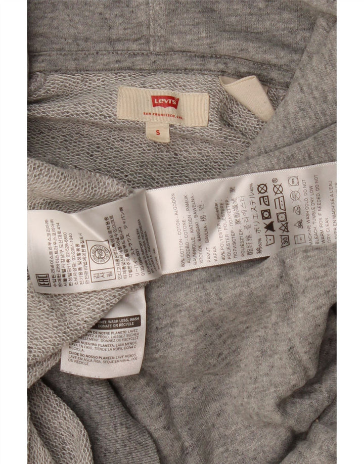 Moletom com capuz gráfico masculino Levi's pequeno algodão manchado cinza