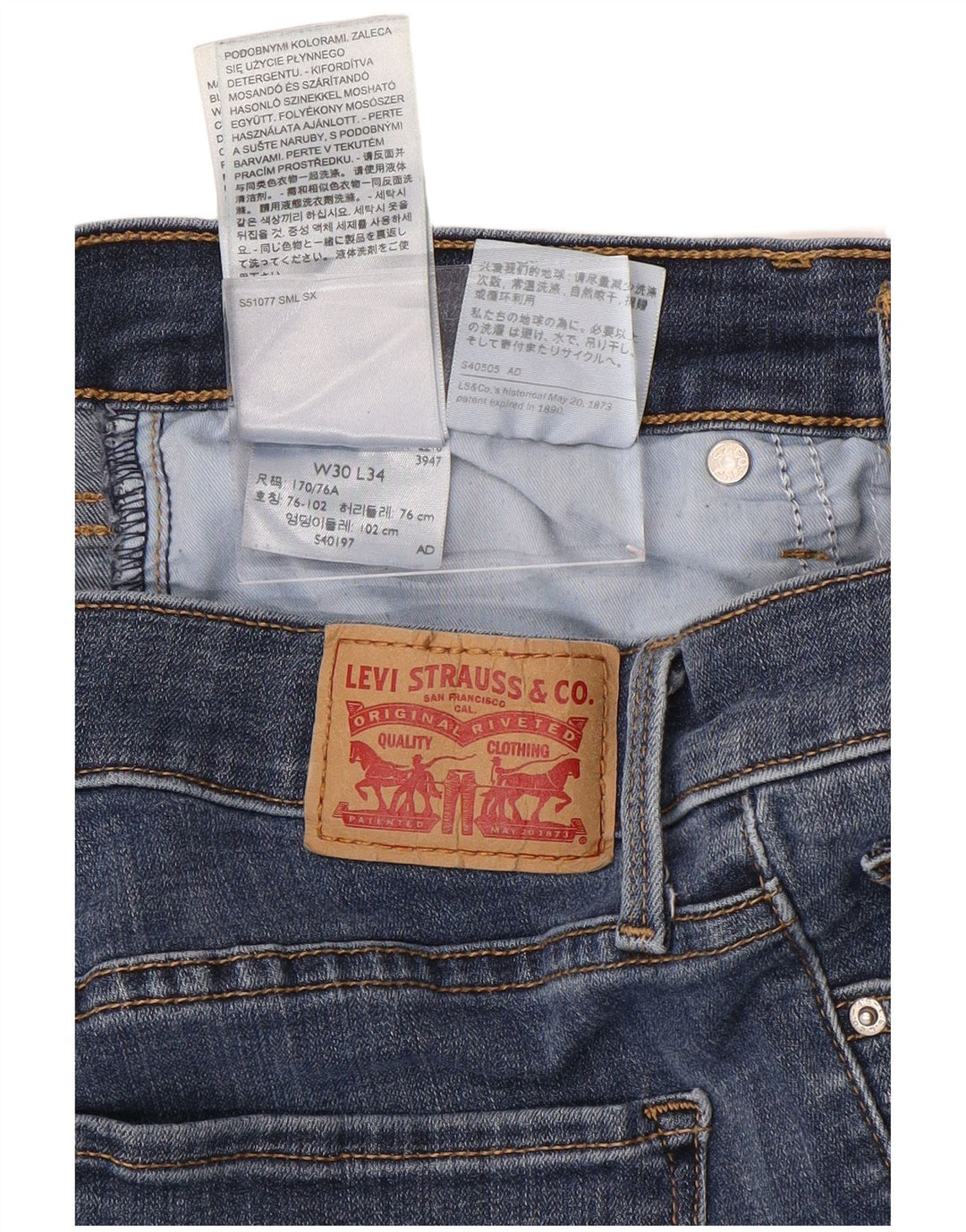 Calça jeans feminina LEVI'S 311 Shaping Skinny W30 L34 azul algodão