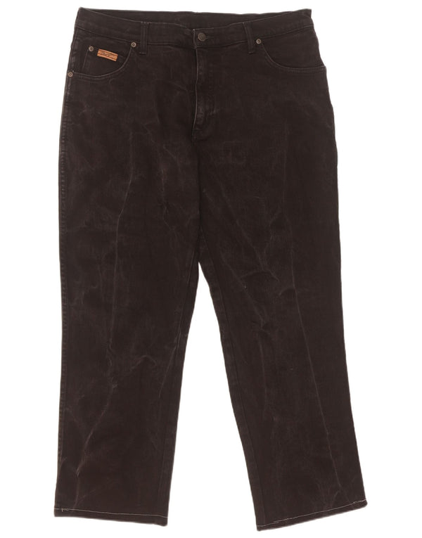 Wrangler Masculino Texas Stretch Straight Jeans W36 L27 Algodão Preto