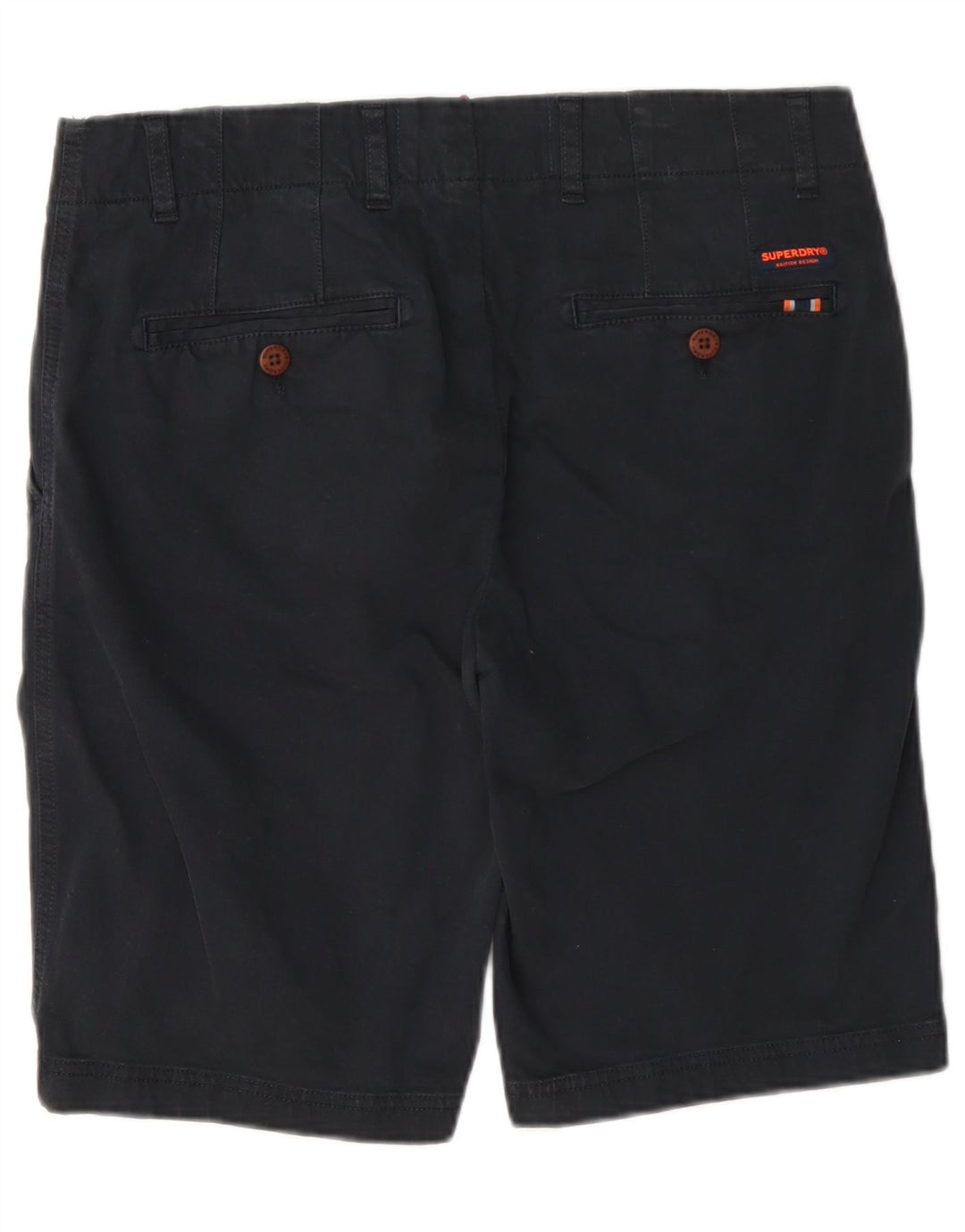 Superdry Mens Chino Shorts W32 Médio Algodão Azul Marinho