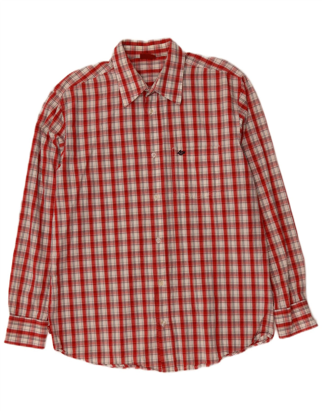 Camisa masculina LEVI'S de algodão xadrez vermelho médio
