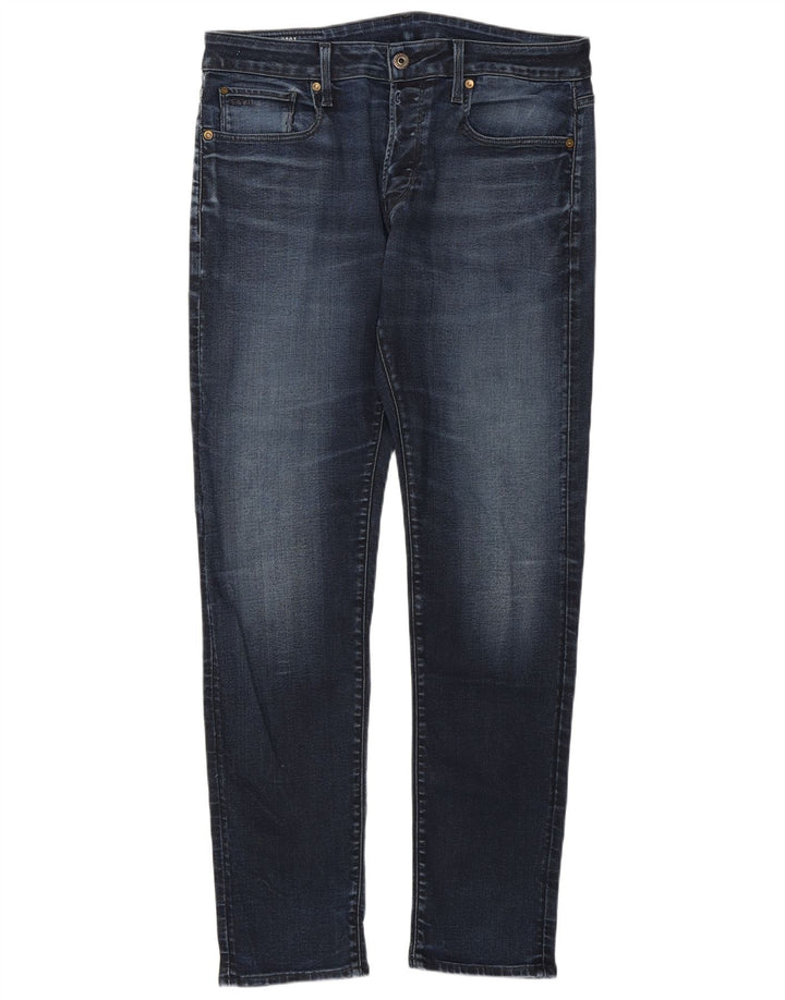 G-Star Mens Slim Jeans W34 L34 Azul Marinho Algodão