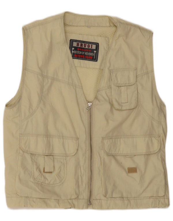 Brugi Mens Utility Gilet UK 38 Médio Bege