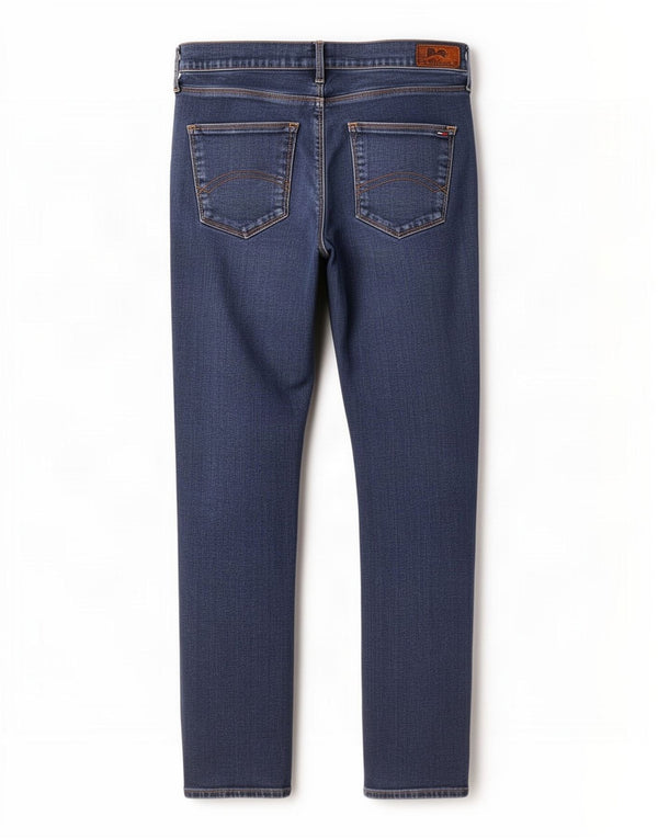 Tommy Hilfiger feminino Nora Mid Rise Skinny Jeans W30 L30 Azul Algodão