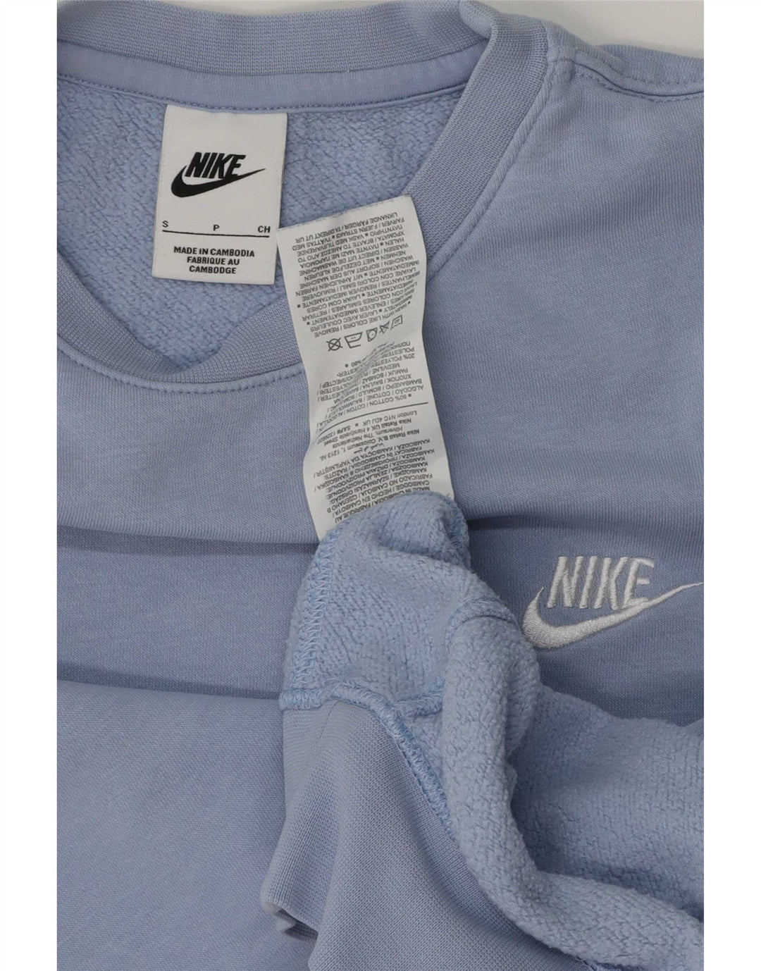 Nike Mens Moletom Jumper Pequeno Algodão Azul