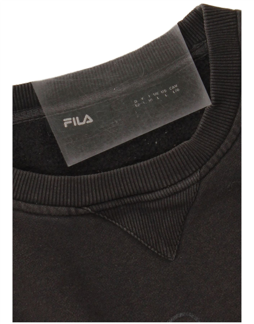 FILA moletom gráfico masculino jumper grande algodão preto