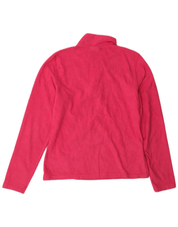 Suéter de lã feminino The North Face com gola e zíper Reino Unido 10 pequeno poliéster rosa