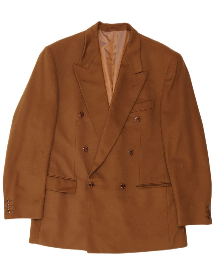 Jaqueta blazer masculina vintage com peito duplo IT 52 XL marrom nova lã