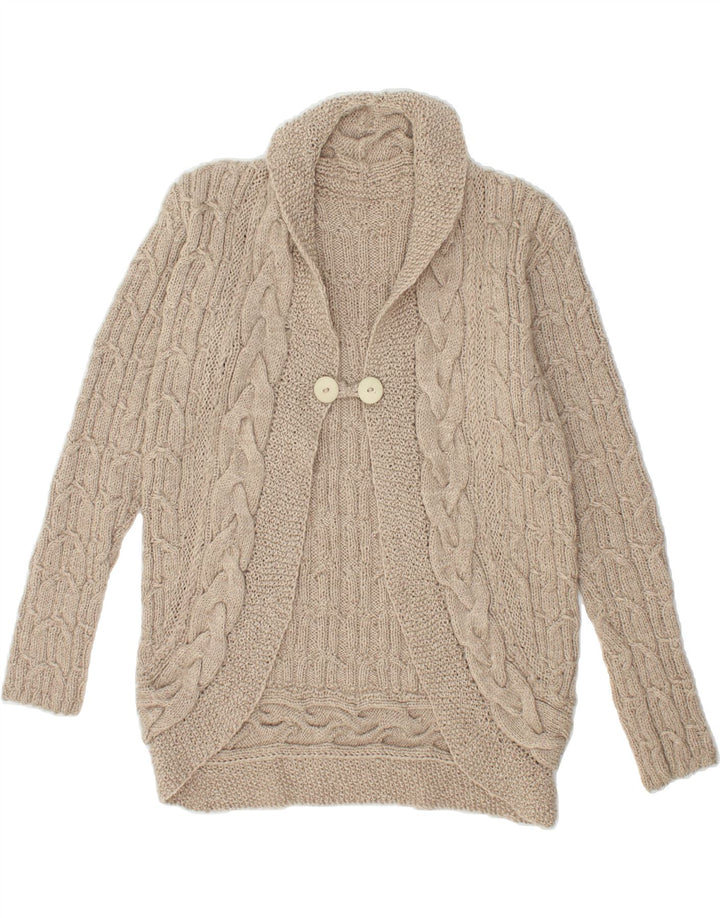 VINTAGE Womens Cardigan Sweater UK 12 Medium Beige Vintage Vintage and Second-Hand Vintage from Messina Hembry 