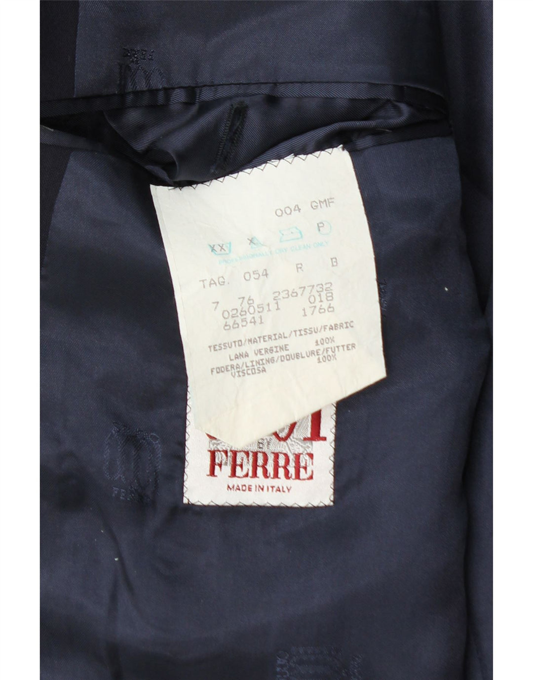 Jaqueta Blazer Masculina Ferre com 2 Botões IT 54 2XL Lã Virgem Azul Marinho