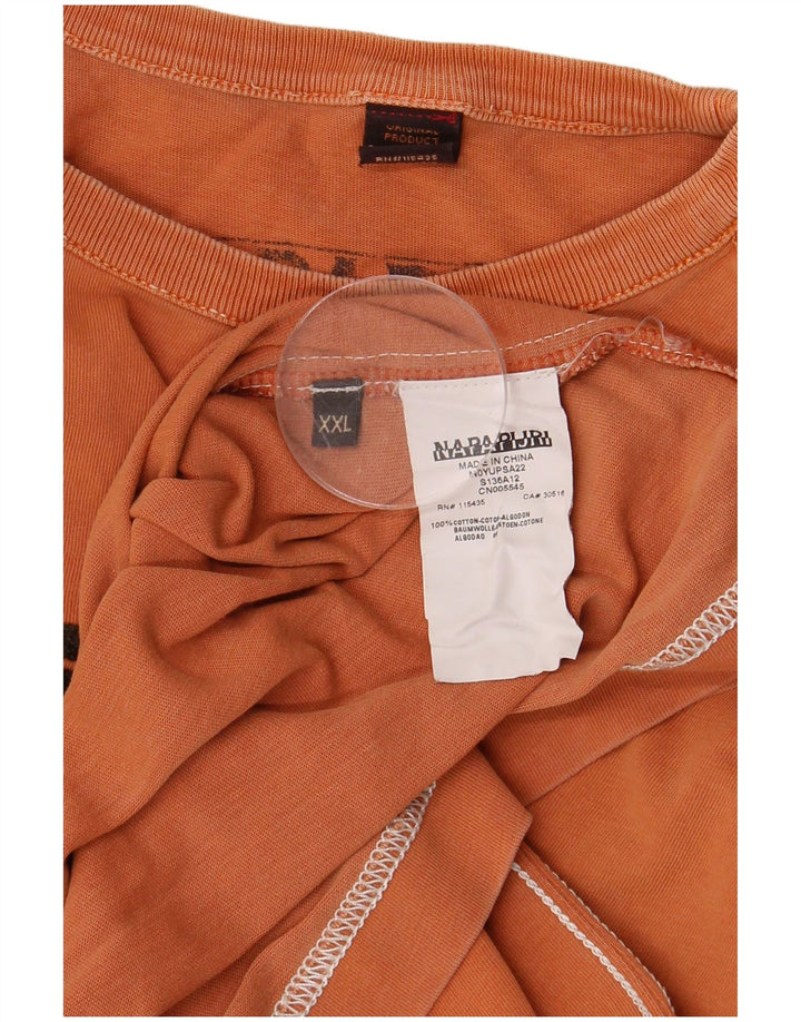 Camiseta gráfica masculina NAPAPIJRI 2XL algodão laranja