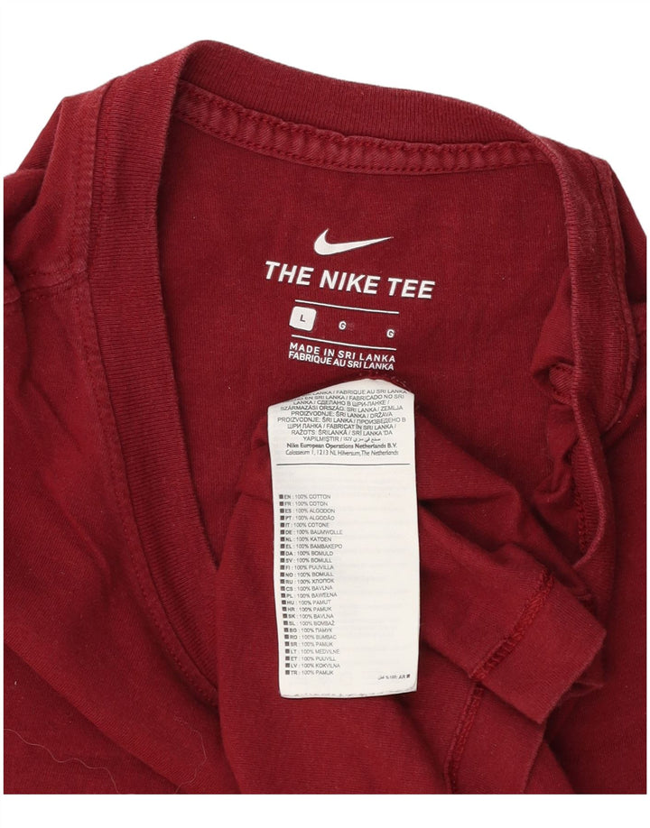 Camiseta masculina NIKE grande algodão Borgonha