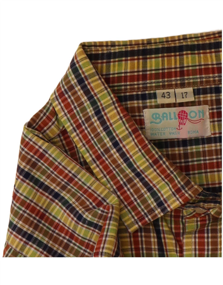 Camisa masculina balão tamanho 43 17 XL algodão xadrez multicolorido