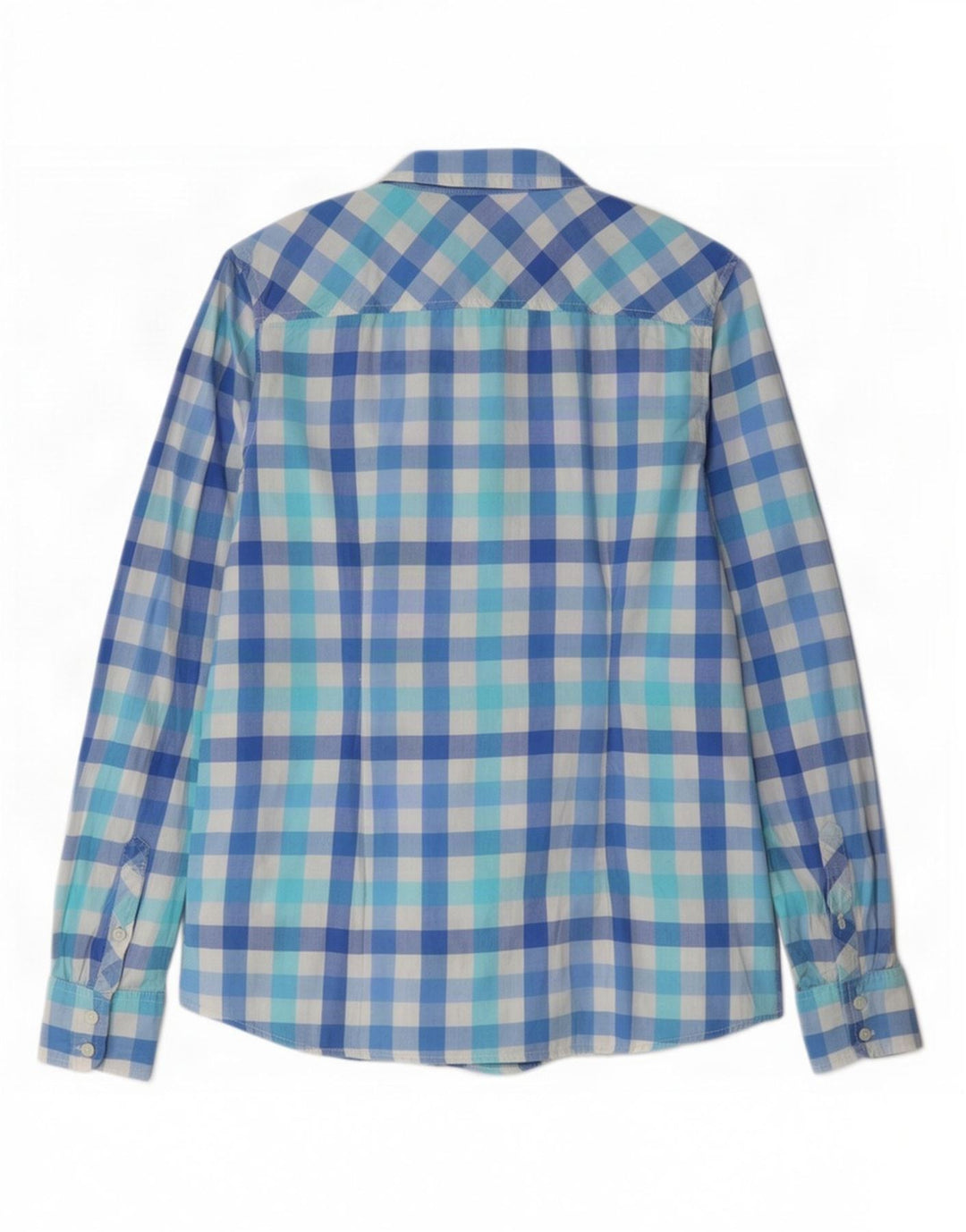 Camisa Tommy Hilfiger Feminina UK 10 Pequena Azul Gingham Algodão