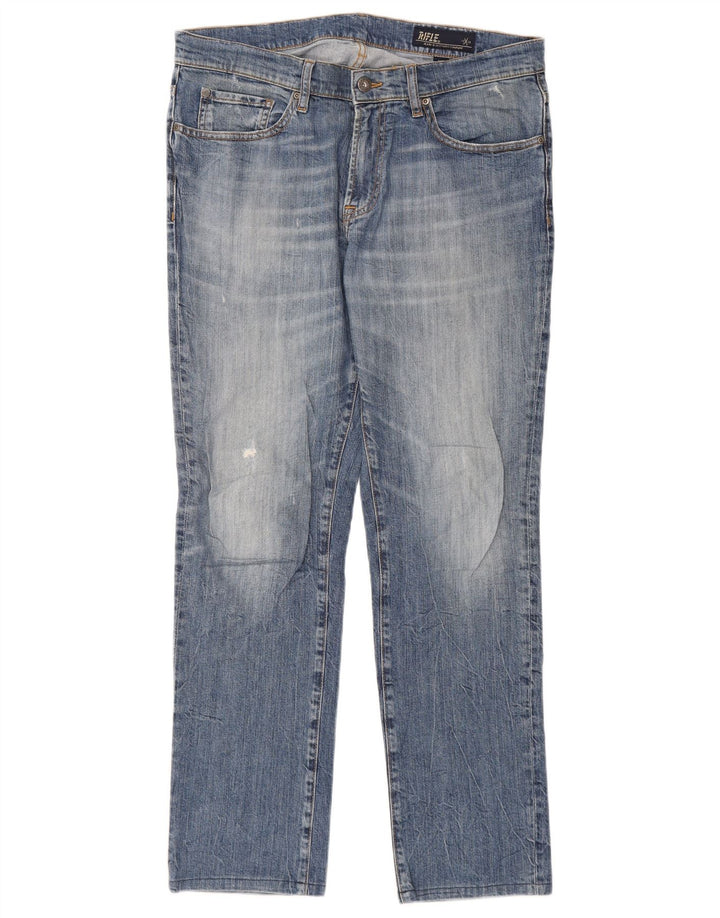 RIFLE Calça jeans reta masculina W34 L31 algodão azul