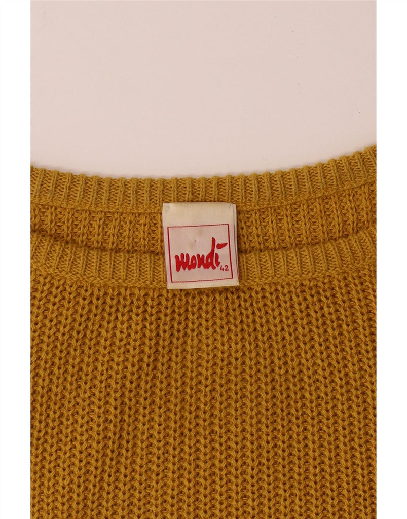 MONDI Womens Boat Neck Jumper Sweater EU 42 Large Yellow Cotton Vintage Mondi and Second-Hand Mondi from Messina Hembry 