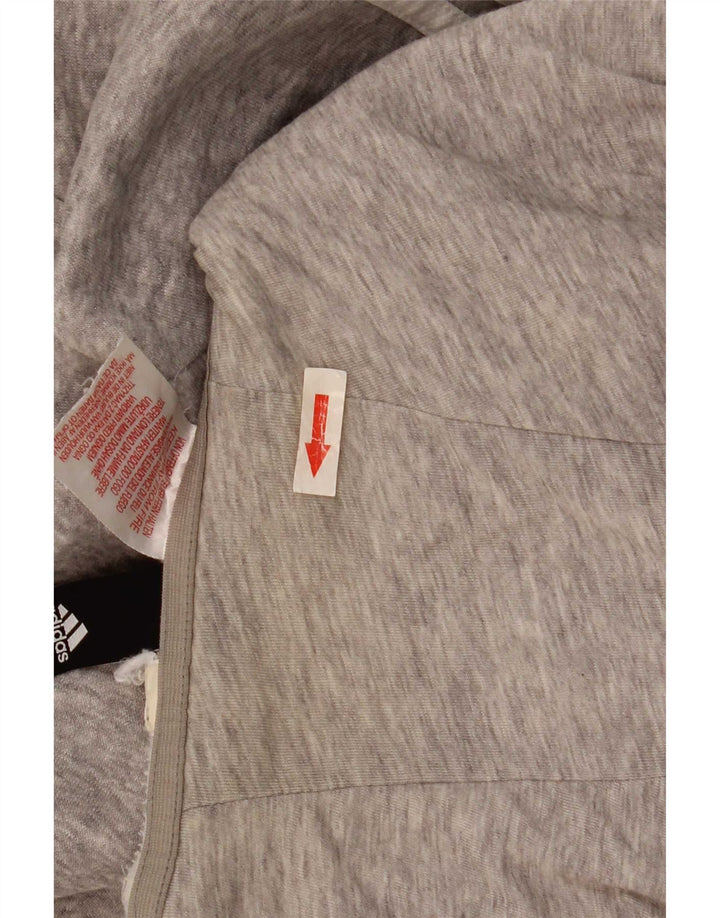 Adidas masculino zip moletom com capuz cinza médio manchado
