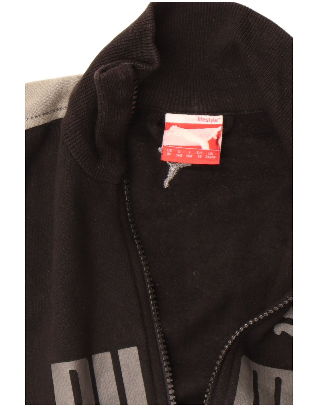 Jaqueta Puma Boys Graphic Tracksuit Top 9-10 Anos Preto Colorblock