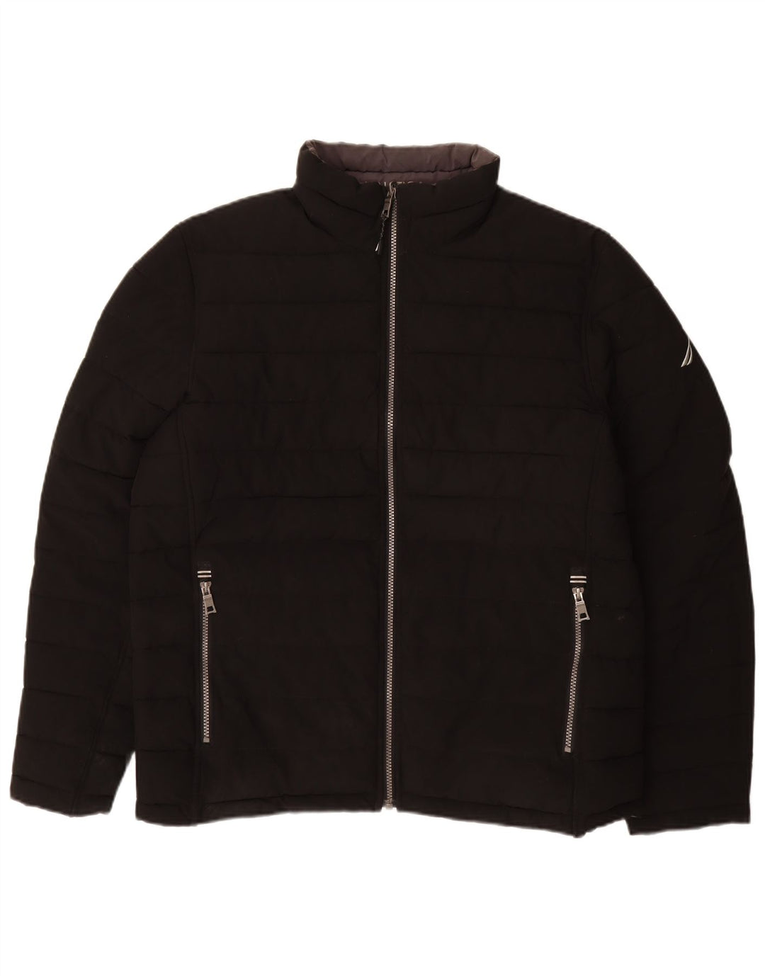 Jaqueta acolchoada reversível masculina NAUTICA UK 40 grande poliéster preto