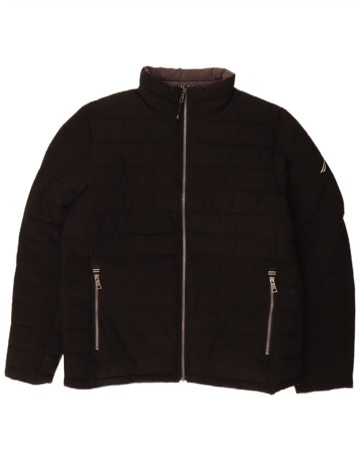 Jaqueta acolchoada reversível masculina NAUTICA UK 40 grande poliéster preto