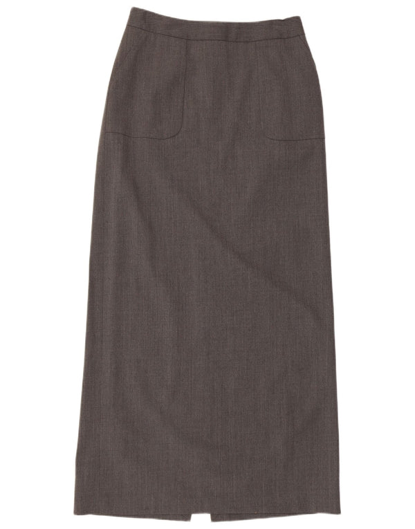 Saia maxi feminina de cintura alta LAZZARI IT 46 grande W30 lã cinza
