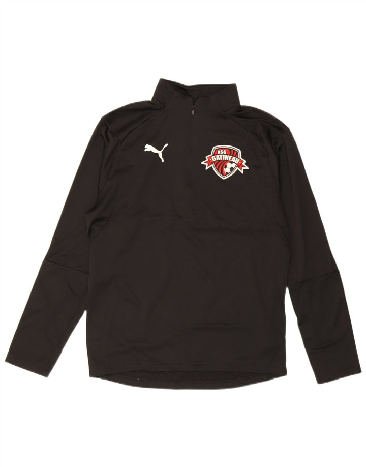 Puma Mens AS Gatineau Graphic Zip Neck Pulôver Treino Top Pequeno Preto